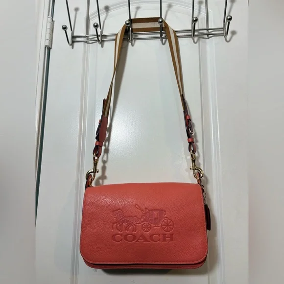 NEAR MINT Coach Jes Messenger in Rare HIBISCUS Pink | Large Crossbody - Picture 11 of 16